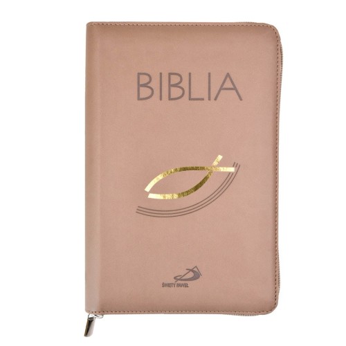 Biblia z rybką - oprawa flexy z suwakiem - złocone brzegi - ST + NT
