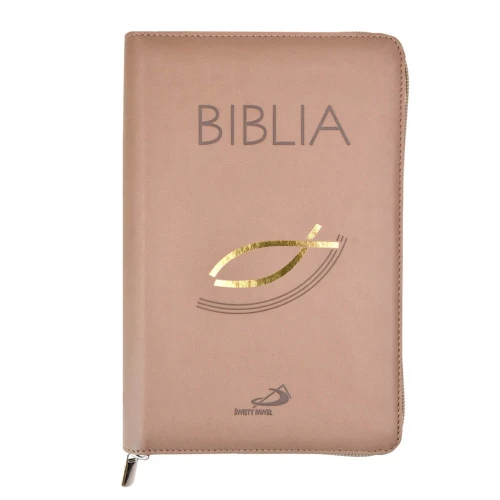 Biblia z rybką - oprawa flexy z suwakiem - złocone brzegi - ST + NT