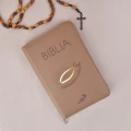 Biblia z rybką - oprawa flexy z suwakiem - złocone brzegi - ST + NT - biblia z różańcem