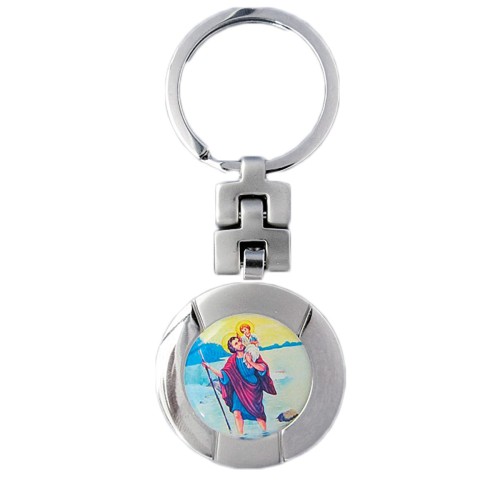 Brelok - św. Krzysztof - kolorowa plakietka - 007/09