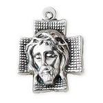 Medalik - krzyżyk - Jezus w koronie cierniowej