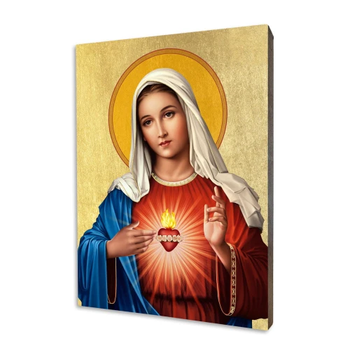 Ikona Serce Maryi - Różne formaty - Deska lipowa
