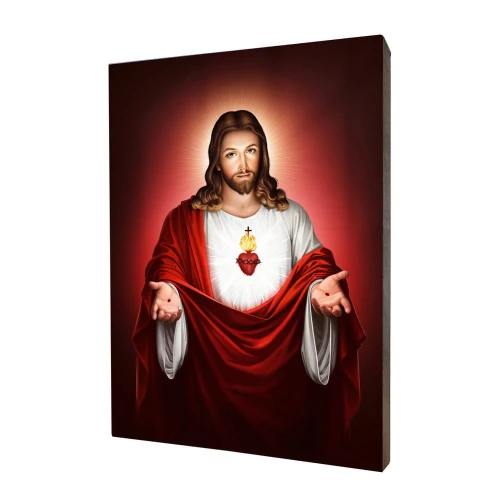 Obraz Serce Jezusa - Deska lipowa - Rozmiary
