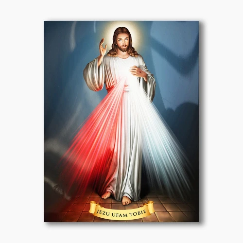 Nowoczesny obraz religijny plexi - Jezu Ufam Tobie - formaty