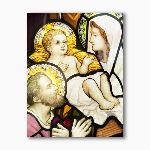 Nowoczesny obraz religijny plexi - Święta Rodzina, witraż - formaty