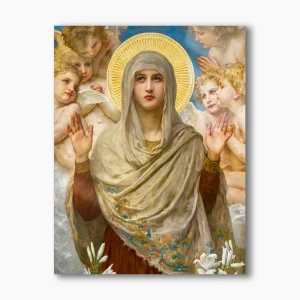 Nowoczesny obraz religijny plexi - Matka Boża z Aniołami - formaty      