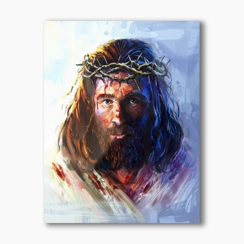 Nowoczesny obraz religijny plexi - Chrystus w koronie cierniowej - formaty