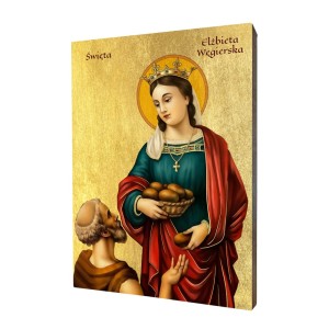 Ikona święta Elżbieta Węgierska - Różne formaty - Deska lipowa   