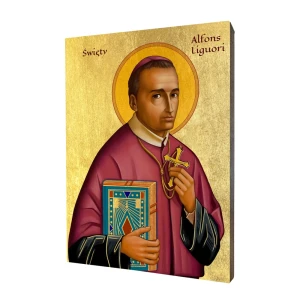 Ikona Święty Alfons Liguori - Patron spowiedników i teologów moralistów - Różne formaty - Deska lipowa     