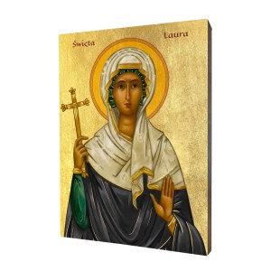 Ikona Święta Laura, męczennica z Kordoby - Różne formaty - Deska lipowa