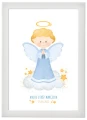 Plakat religijny "Twój Anioł Stróż" - Format A4 - niebieski z dedykacją