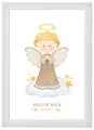Plakat religijny "Twój Anioł Stróż" - Format A4 - beżowy z dedykacją