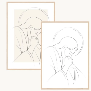 Plakat - Jezus Chrystus Modlący się - Twoja dedykacja - A5/A4/A3/A2