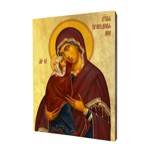 Ikona święta Anna z Maryją - Różne formaty - Deska lipowa