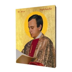 Ikona błogosławiony ks. Jerzy Popiełuszko - Różne formaty - Deska lipowa 