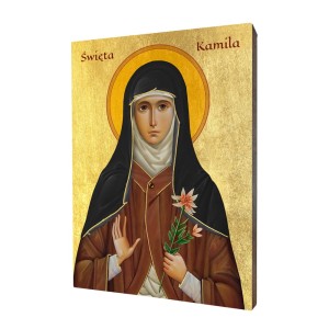 Ikona święta Kamila - Różne formaty - Deska lipowa   