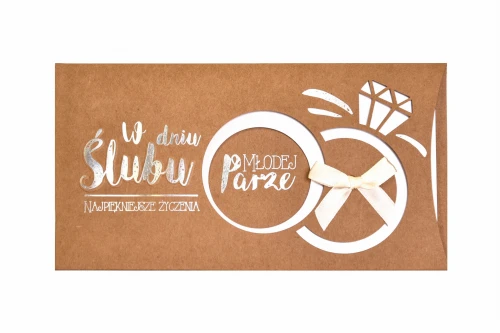 Kartka - W dniu Ślubu, najpiękniejsze życzenia - PM-158