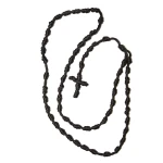 Różaniec ze sznurka handmade, kolor czarny - 10 mm