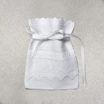 Woreczek na Prezent Chrzcielny - na Pieniądze, pamiątki - Len Bawełna 16x13cm