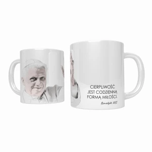 Kubek  ceramiczny papieża Benedykta XVI z cytatem