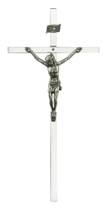 Krzyż wiszący tradycyjny - nikiel 18 x 8,5 cm