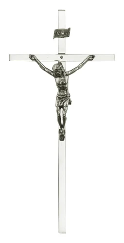 Krzyż wiszący tradycyjny - niekiel 18 x 8,5 cm