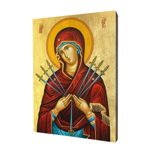 Ikona Siedem Boleści Matki Bożej - Różne formaty - Deska lipowa  