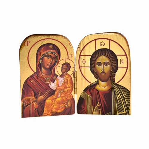 Ikona - Dyptyk - Pan Jezus i Matka Boża
