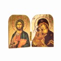 Ikona - Dyptyk - Pan Jezus i Matka Boża