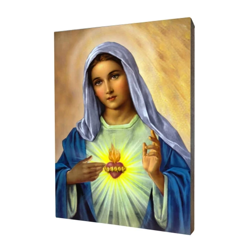 Obraz religijny Serce Maryi - Deska lipowa - Rozmiary