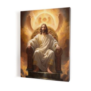 Obraz religijny na płótnie - Chrystus Król na tronie - różne formaty   