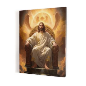 Obraz religijny na płótnie - Chrystus Król na tronie - różne formaty   