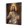 Obraz religijny na płótnie - Chrystus Król na tronie w koronie - różne formaty