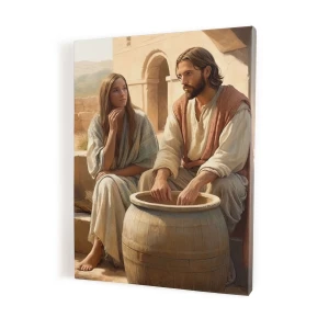 Obraz religijny na płótnie - Jezus i Samarytanka - różne formaty 