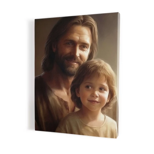 Obraz religijny na płótnie - Jezus z chłopcem - różne formaty