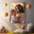 Obraz religijny na płótnie - Jezus z dziewczynką - różne formaty - podgląd