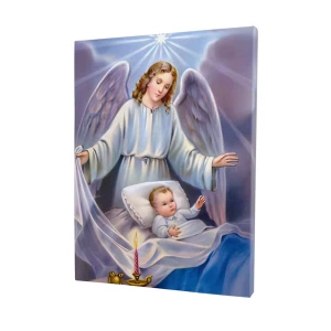Obraz religijny na płótnie - Anioła Stróż czuwający nad dzieckiem - różne formaty  