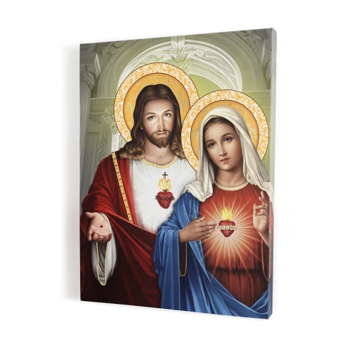Obraz religijny na płótnie - Serce Jezusa i Serce Maryi - różne formaty