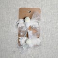 Spinki do Włosów na Chrzest - Kokardy Tiulowe Białe Handmade 2 szt.
