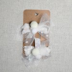 Spinki do Włosów na Chrzest - Kokardy Tiulowe Białe Handmade 2 szt.
