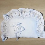 Biały Zestaw do Chrztu: Haftowana Poduszka i Profitka z Koronką – Unikat Handmade