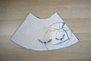 Zestaw do Chrztu dla Chłopca - Szatka i Profitka do świecy chrzcielnej - Haftowane Boho Handmade - unikat