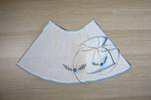 Zestaw do Chrztu dla Chłopca - Szatka i Profitka do świecy chrzcielnej - Haftowane Boho Handmade