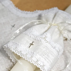 Szatka + profitka do chrztu świętego - handmade zestaw  