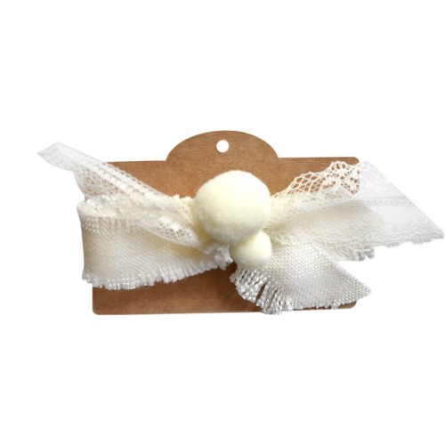 Opaska dla niemowlaka - handmade - kremowa