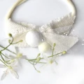 Opaska dla niemowlaka - handmade - kremowa 2