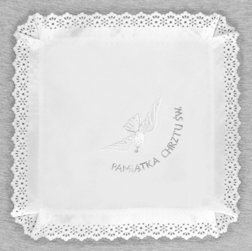 Szatka do chrztu, gołębica srebrna