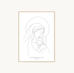 Prezent na chrzest - Plakat Matka Boża z Dzieciątkiem - Twoja dedykacja - A5/A4/A3/A2