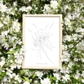 Plakat - Anioł Stróż z latarenką 10 - 21 x 29,7 cm A3/A4/A5 - biały