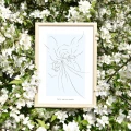 Plakat - Anioł Stróż z latarenką 10 - 21 x 29,7 cm A3/A4/A5 - niebieski